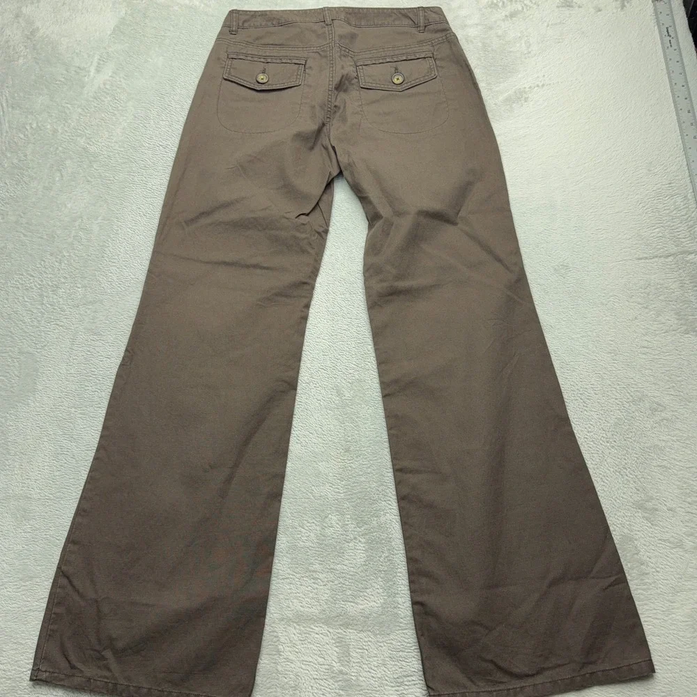 Banana Republic Pants Womens 8 Brown Cotton Linen Blend Wide Leg Trouser Casual